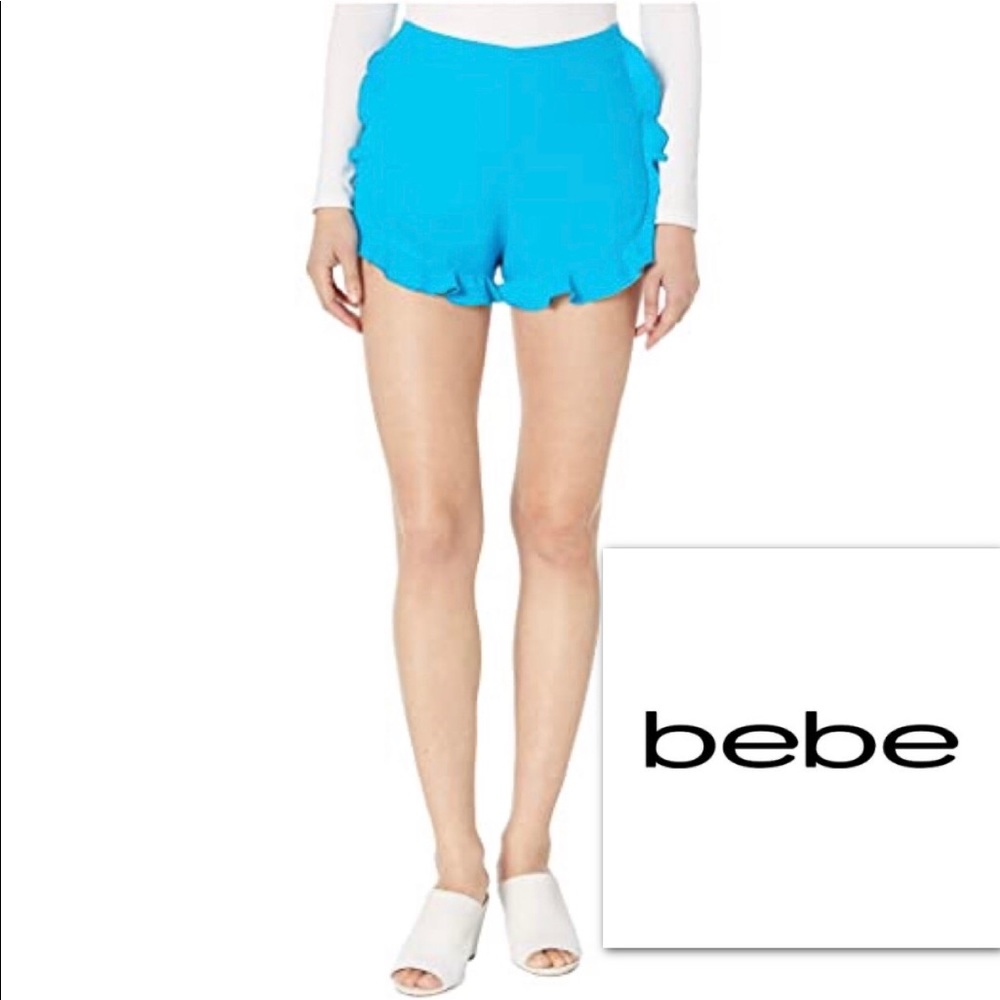 Bebe Crepe Ruffle Dolphin Shorts